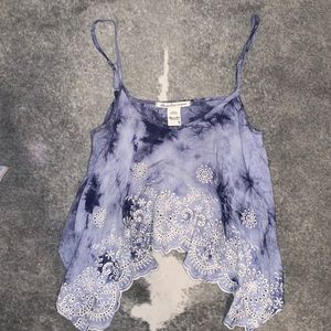 Blue tie dye tank top